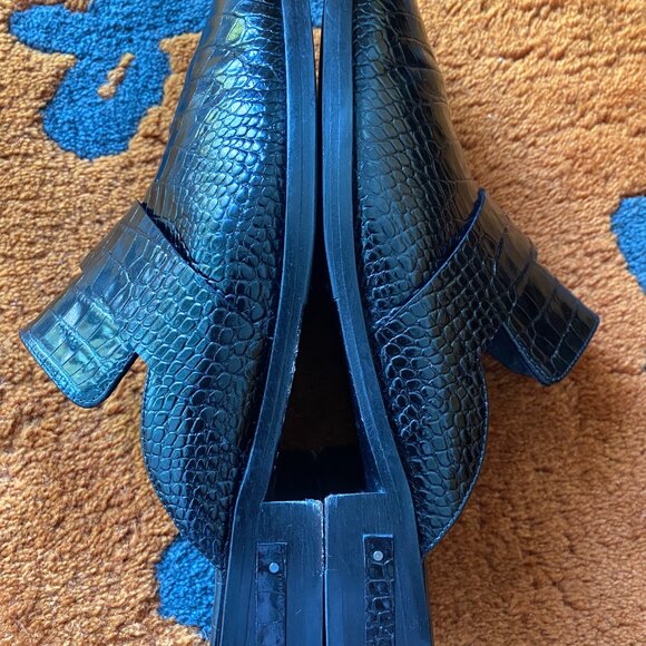 Freda Salvador Keen Black Croc Mules 7.5 - Picture 8 of 12